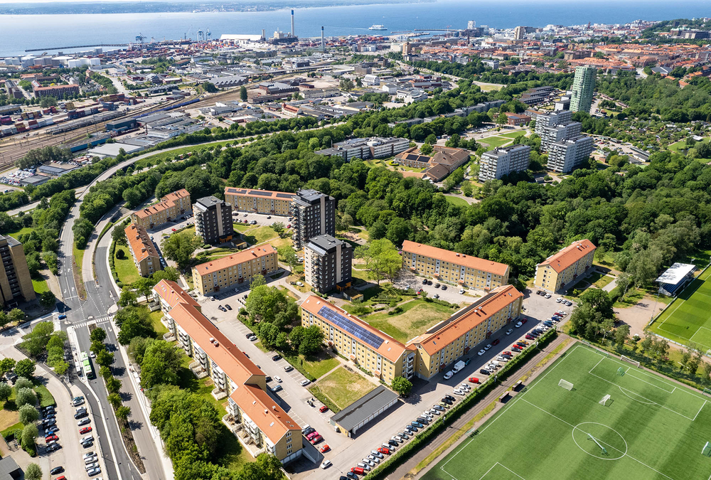 Elineberg drönarfoto över området