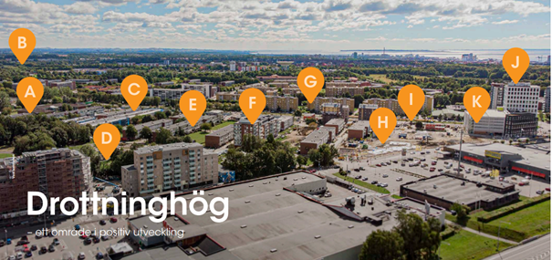 Bild som visar vart vi bygger nytt på Drottninghög